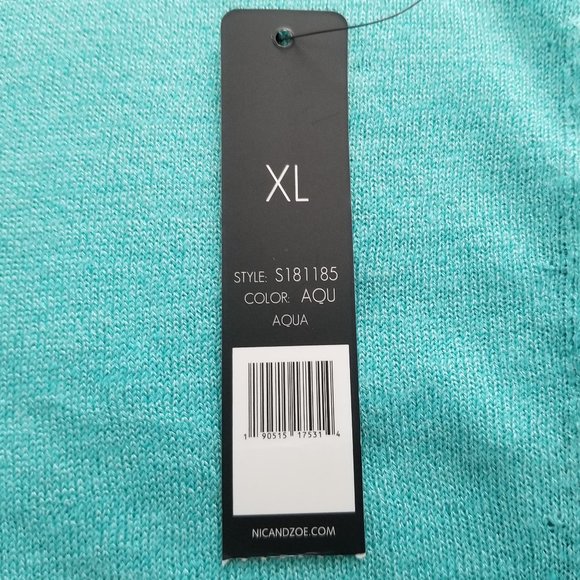 🌺HP🌺NIC+ZOE "Refreshing" Side Tie Aqua Top Size XL - Picture 6 of 7